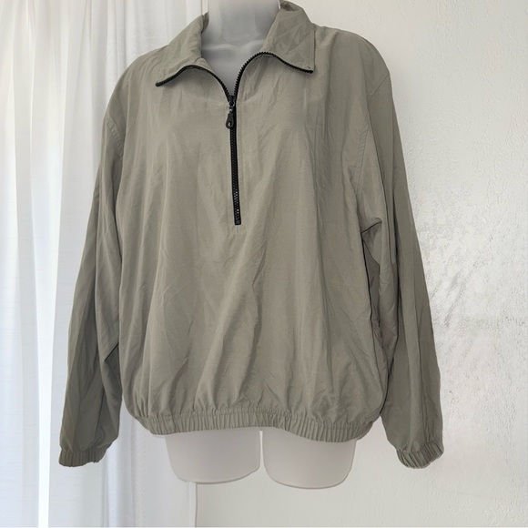 Vintage Brindar green half zip cinched waist Jacket lightweight Size L women’s - Picture 2 of 4